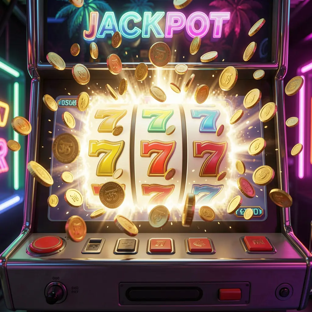 DIAMOND JL – Experience premium slot gameplay with big win potential Luxury slot machine with glowing 777 symbols and scattered gold coins highlighting premium slot gameplay at DIAMOND JL for players in the Philippines